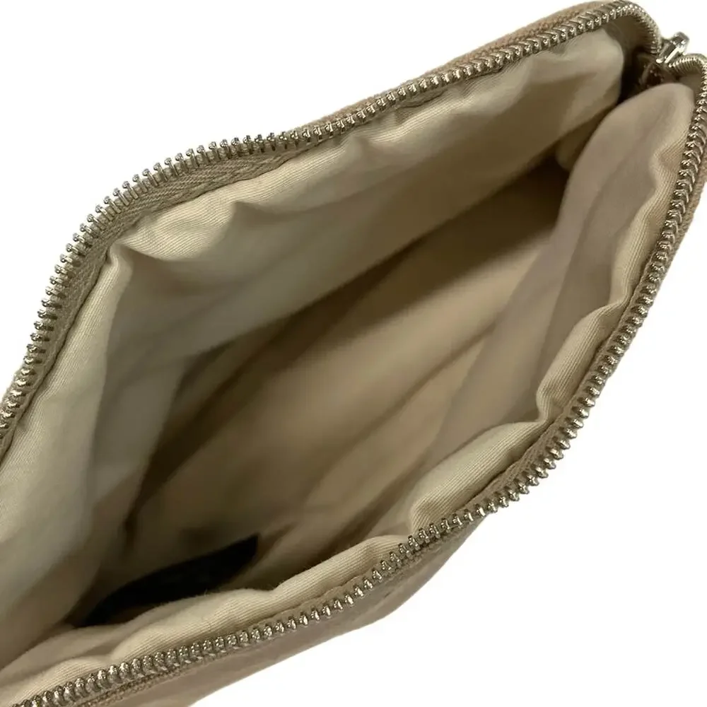 Hermès Bolide Pouch 20 Pouch Light Brown Canvas Leather